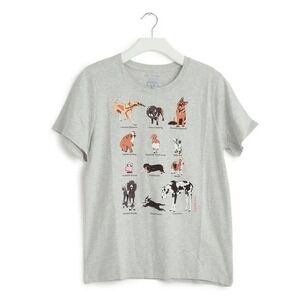 Vera Bradley Dog Show Gray Graphic T‎ Shirt Size M NWT